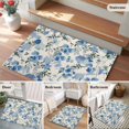 thumbnail image 5 of 2x3 Ft Entryway Area Rug, Vintage Blue Flower Kitchen Rug Runner Washable Floor Mat, Farmhouse Botanical Floral Retro Non Slip Indoor Door Mat Throw Carpet for Bathroom Living Room Bedroom, 5 of 8