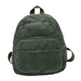 thumbnail image 4 of Mochila para niñas, de pana, con cremalleras suaves, para mujer, portátil Verde, 4 of 9