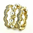 thumbnail image 4 of Gold Pearls Womens Ring Stainless Steel Anillo Perlas Color Oro Para Mujer Acero Inoxidable, 4 of 5