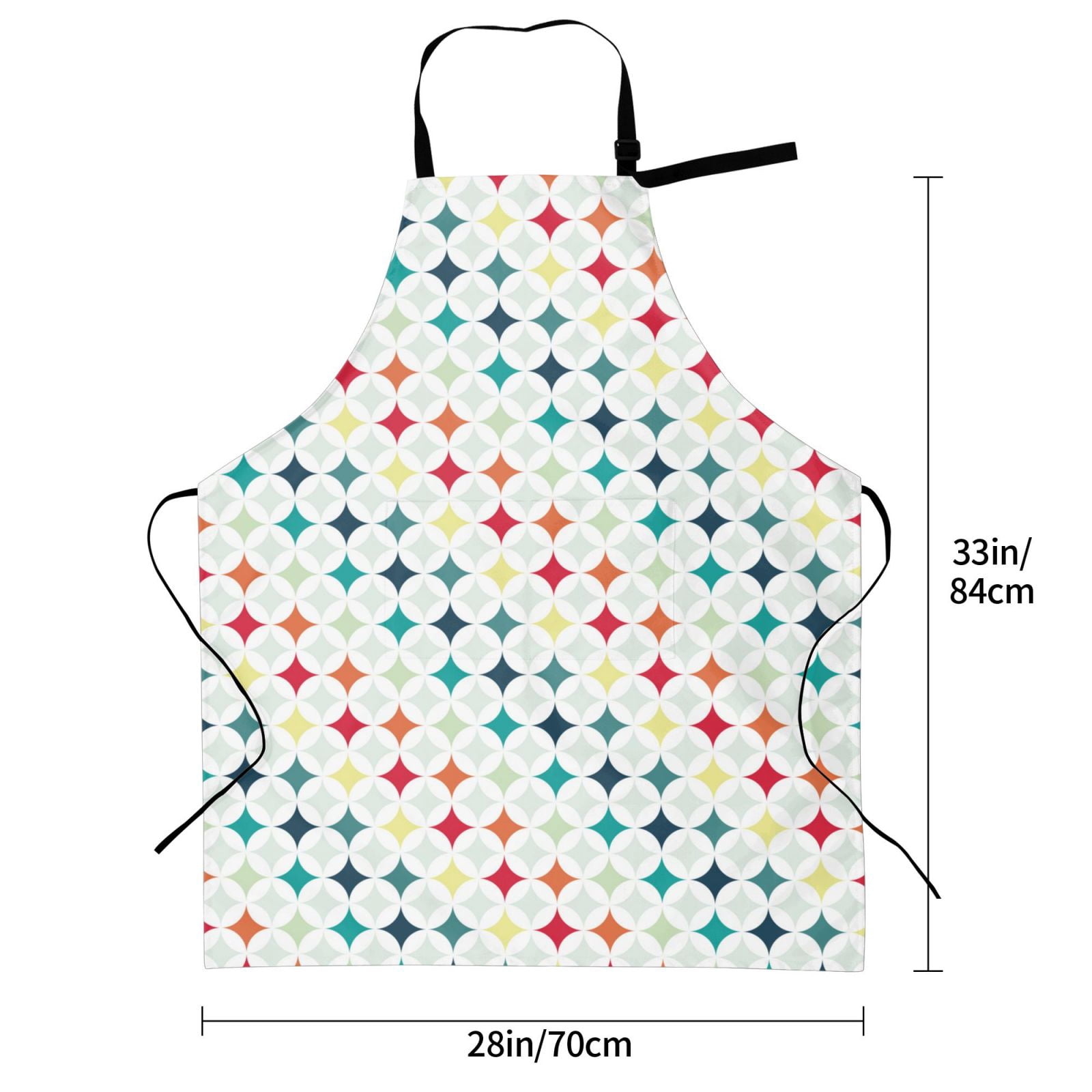 Kdxio Colorful Geometric Apron with Pockets Adjustable Kitchen Aprons for Men Women Waterproof Aprons for Cooking,Drawing,Crafting, Baking Household Cleaning