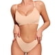 thumbnail image 1 of Gibobby Conjunto de lencería de encaje sujetador sin aros para mujer, Tanga con cuello en V, conjunto de ropa interior para Yoga con soporte superior pequeño(Beige, XL), 1 of 5