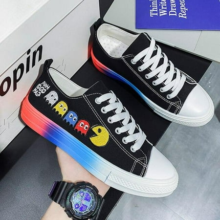 

2021 New Arrivals Sale Canvas Women s High Top Anime Shoes Embroidered Cartoon Vulcanized Shoes Women High Top Plimsolls Breathable Casual Women Canvas Sneakers