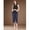 Dark Indigo, variant on Womens Dark Indigo Stretch Denim Pencil Skirt With Front Slit