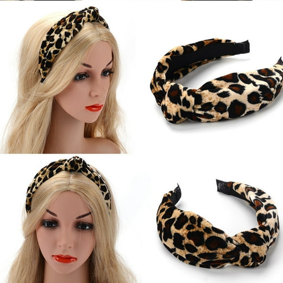 GAXIRE 1Pack Knotted Headbands for Girls Decorative in Leopard Print Weddings