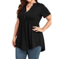 thumbnail image 4 of TARAINYA Plus Size Blouses for Women Button Short Sleeve Shirts Casual V Neck Tunic Tops, 4 of 10