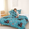 thumbnail image 4 of Homewish Dachshund Dog Full Size Comforter Sets,Cherry Donut Bedding Comforter Set,Blue,Colorful Stars Reversible,3 Pieces,1 Comforter and 2 Pillowcases, 4 of 7