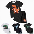 thumbnail image 4 of NOLDARES Toddler Infant Baby Boy Outfits Short Sleeve Crewneck Tee Top Casual Shorts 2pcs Summer Clothes(White,7-8 Y), 4 of 6