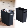thumbnail image 2 of Small Trash Can, Slim Garbage Can Plastic Waste Basket with Handles Container Bin for Narrow Spaces Bathroom, Bedroom, Kitchen, Office at Home Black, 2 of 9