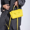 thumbnail image 4 of Classic Handbag Women Bag Solid Color Pu Leather Shoulder Bag for Female Versatile Messenger Bag Simple Trend Hand Bag Brand (yellow,(20cm, 4 of 7