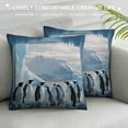 thumbnail image 3 of Creowell Penguins Ice Pillow Cases with Zipper Home Decor for Living Room Bedroom Bed Cushion Outdoor 1PC 22x22in, 3 of 5