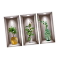 thumbnail image 1 of 3 piezas de pegatinas de pared con plantas en maceta, decoración de pared, autoadhesivas, impermeables y versátiles. 40 cm x 20 cm, 1 of 9