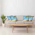thumbnail image 4 of Ambesonne Landscape Throw Pillow Cover 4 Pack, Tropic Botanic Image, 24", Sky Blue Cream, 4 of 5