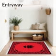 thumbnail image 3 of ODIKA 6'x9' Machine Washable Non-Slip Area Rug, Enchanting Storybook Figure Entryway With Ribbon Detail High Traffic Rug, Red, 725862, 3 of 7