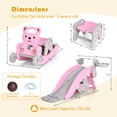 thumbnail image 5 of Topbuy 5 in 1 Toddler Slide Rocking Toy Rocking Horse Playset with Slide Basketball Hoop Ring Toss Game Pink, 5 of 9