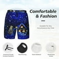 thumbnail image 4 of Kdxio Christmas Night Print Men'S Swim Trunks With Compression Liner 7 Inch Inseam Quick Dry Swim Shorts, 4 of 7
