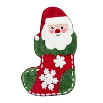Christmas Plush Rug Santa Claus Shaped, Imitation Pashmina Holiday Carpet Decor for Living Room Bedroom, Xmas Festive Decor Mat,19.69×31.5 in