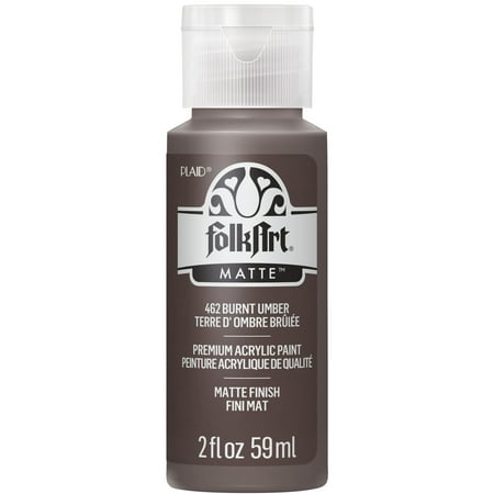 FolkArt Acrylic Craft Paint, Matte Finish, Burnt Umber, 2 fl oz