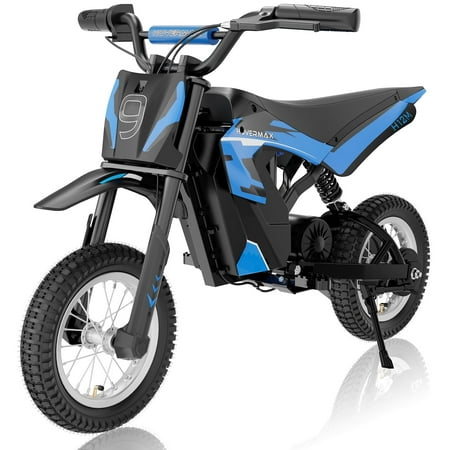HOVERMAX H12M 36V Electric Dirt Bike 300W Electric Motorcycle 15.5MPH Max Speed Ride On Toys motocross for Kids Teens Blue
