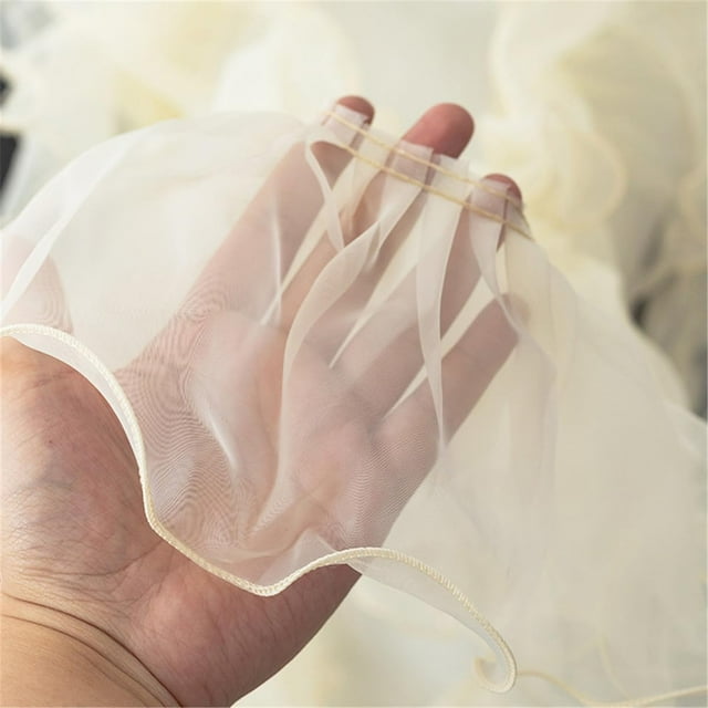 Yazoeia 8 Yards Organza Ruffled Pleated Lace Fabric Trim for Dress Collars Sleeves Decoration Throw Pillow, 11 CM Width Edge Gather Ruffle Trim for Applique Sewing Craft Wedding Dress CJC912-166558