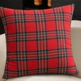 thumbnail image 2 of Leojiow 2 Pack Christmas Plaid Decorative Throw Pillow Covers Scottish Tartan Cushion Case For Farmhouse Home Holiday Decor Red And Green B A, 2 of 7