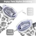 thumbnail image 5 of 40oz Fashion Leopard Pattern Stainless Steel Flip Straw Tumbler Spill Proof Travel Cup Double Wall Vacuum Insulated Coffee Mug with Top Handle, 5 of 6