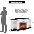 thumbnail image 3 of BOSHIRO 72 " Farmhouse Electric Fireplace with Mantel, White TV Stand for TVs Up to 80 Inch, Modern Entertainment Center Accent Furniture, Stacked Stone Surround, 23" Red Brick Fireplace Insert, 3 of 10