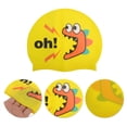 thumbnail image 3 of Unique Bargains 1 Pc Silicone Cartoon Letter Swim Cap Yellow, 3 of 6