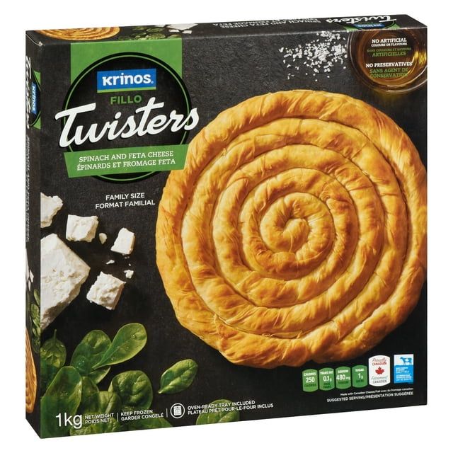 Krinos Fillo Twisters Épinards et Fromage Féta Krinos Torsades de Pâte Fillo aux Épinards