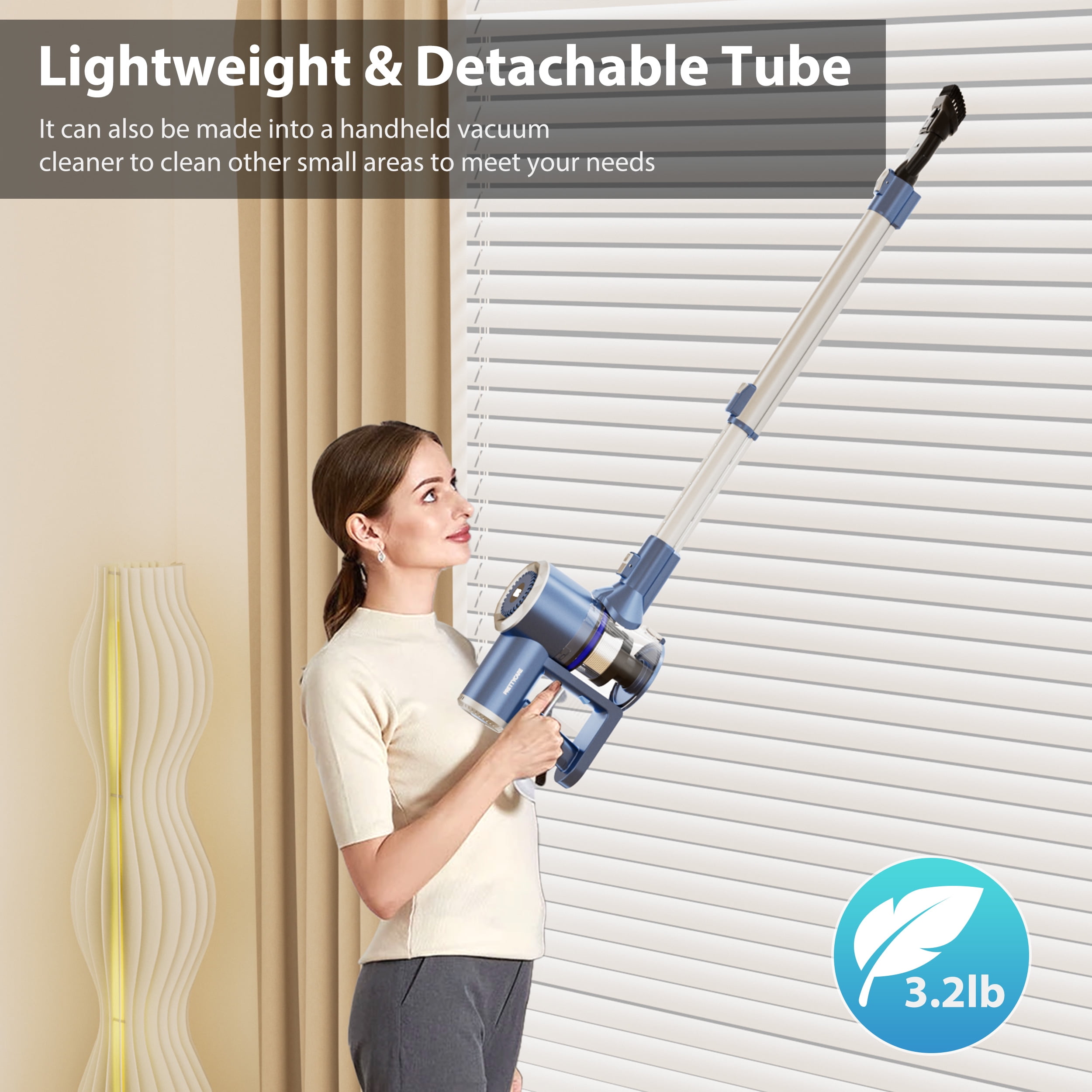 Prettycare Wireless Hardwood Suction Cordless Stick Vacuum Cleaner Lightweight W200 Walmart