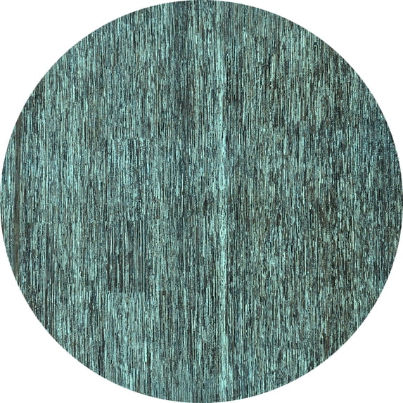 Ahgly Company Indoor Round Abstract Light Blue Modern Area Rugs, 6' Round