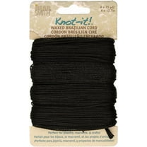 The Beadsmith Knot It Waxed Polyester Cord – 4 Black Cords – 0.7mm Diameter – 15 Yards Each – Make Jewelry, Macrame, Friendship Bracelets and DIY Crafts