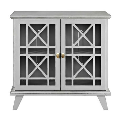 Pemberly Row 32" Fretwork Accent Chest in Gray