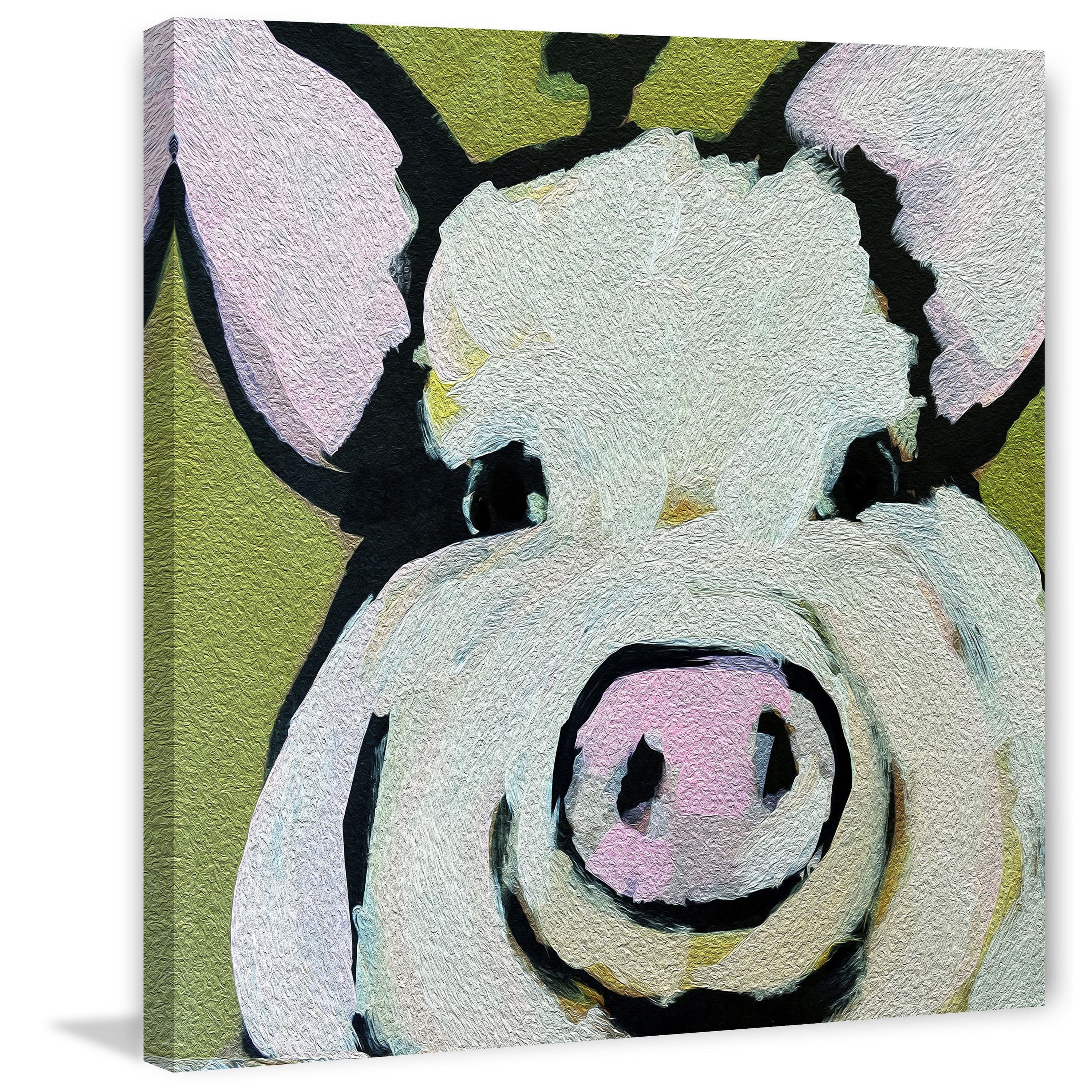 Marmont Hill "Modern Pig" by Michelle Rivera Painting Print on Wrapped Canvas