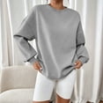 thumbnail image 4 of Tqcoqu Women's Drop Shoulder Crew Neck Sweatshirt,Loose Oversized Long Sleeve Casual Pullover Tops,2026 Spring Fall Trendy Clothes,Gray Women's S-XXL, 4 of 9
