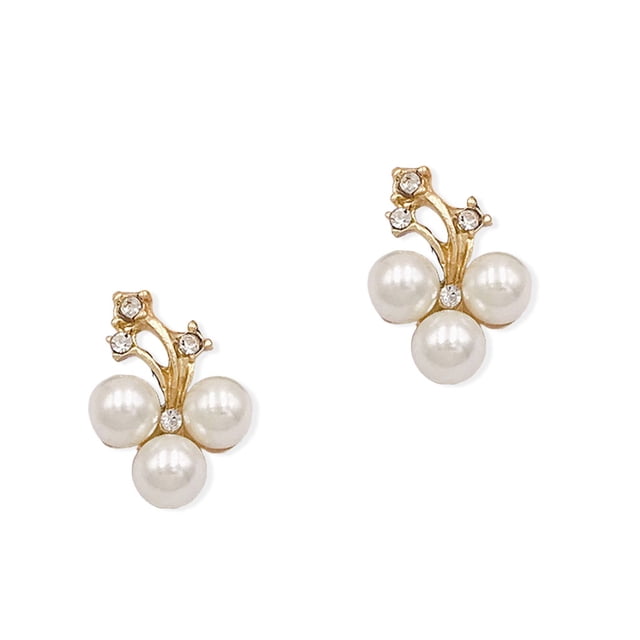 ZheElen 2 Pieces Hairpin Headdress Flat Back Non-perforated Design Shiny Rhinestones Beautiful Pearl Flower Buckle for Dancing Party Type 1 Type 8