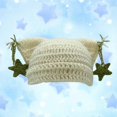 thumbnail image 2 of Womens Winter Hat Star Cat Ear Cozy Warm Knit Cap Stretchy Casual Soft Comfortable Trendy Beanie Hat, 2 of 3