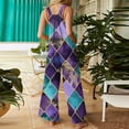 thumbnail image 3 of Fgvctg Mardi Gras Womens Jumpsuits Wide Leg Pant Overalls Mask Graphic Sleeveless Carnival Party Spaghetti Straps Jumpsuit Romper Bib Overalls Loose Sprimg Pants With Pockets Dark Purple M, 3 of 5