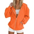 thumbnail image 4 of AJHSAKLt Zip Up Hoodie Custom Hoodies for Men And Women Design Your Own Customized Text Photo Womens Hoodies Orange, 4 of 8
