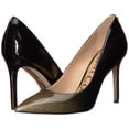 thumbnail image 7 of Sam Edelman Hazel Black Silver Simmer Leather Stiletto Dress Pointy Toe Pump (9,Black/Silver), 7 of 7