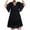 Black, variant on Womens 2022 Summer Dresses Ruffle Layer Elegant Boho Mini Short Dress Sexy Short Sleeve Loose Flowy Skater Dress