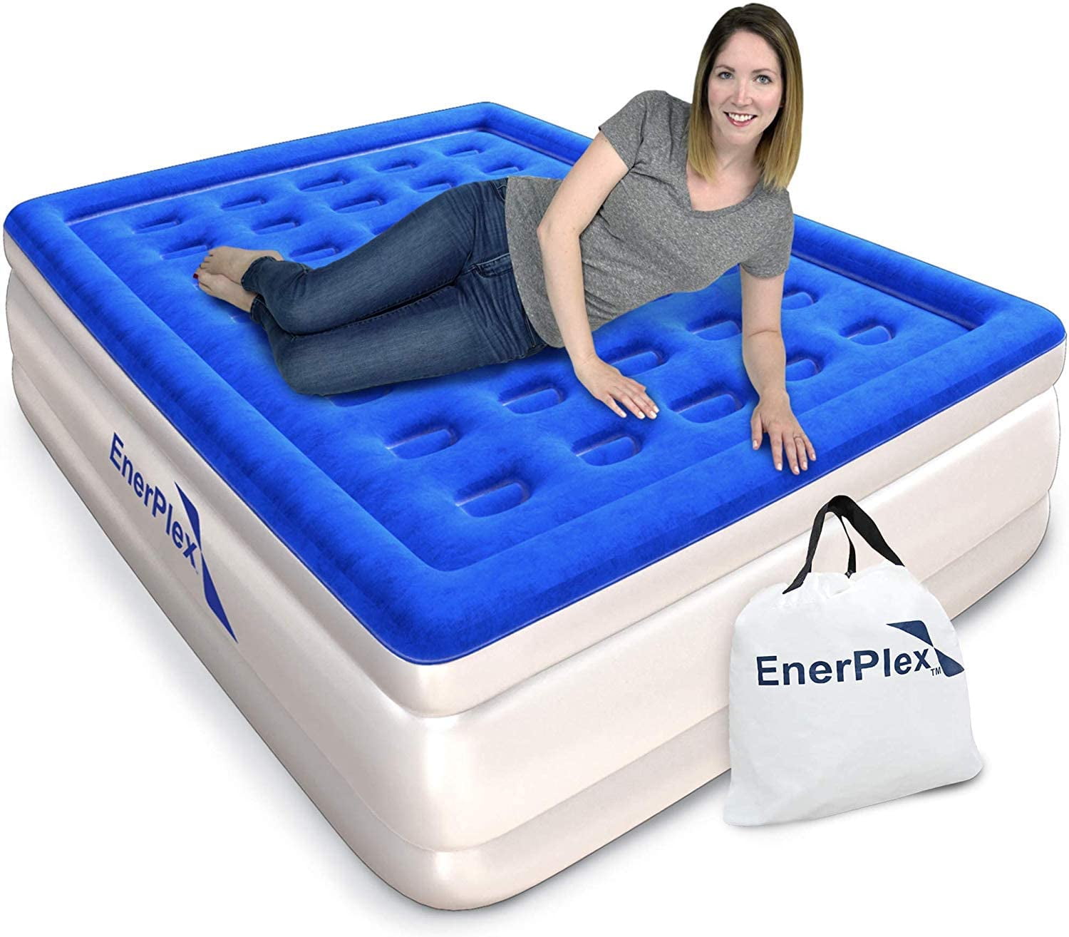 Beds And Mattresses Air Mattress King Size Raised Inflatable Bed Built In High Capacity Airbed 