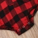 thumbnail image 4 of Bebé Niño Niña Franela Estampado Camisa A Cuadros Manga Larga Botón Mameluco Mono Ropa Rojo 0-3 Meses, 4 of 5