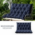 thumbnail image 4 of Snubbull Swing Replacement Cushion, Outside Bench Cushion with Backrest, 1-2 Seater Cushion with 6 Ties for Outdoor Furniture, 47 x 40 x 5 inches Porch SwingCushion Garden Bench, Navy Blue, 4 of 7