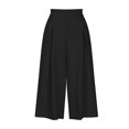 thumbnail image 5 of BLVB Women's Baggy Wide Leg Palazzo Capris Pull on Solid Color Summer Beach Cropped Culottes Pants Pocketed, 5 of 5