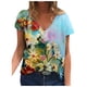 thumbnail image 1 of Moda Mujer Cuello en V Manga corta Impresión Jersey Blusas sueltas Tops Camiseta OAVQHLG3B Store lin121212, 1 of 4