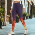 thumbnail image 4 of Renewold Flame Violet Womens Yoga Pants with Pockets High Waisted Womens Leggings Cute Exercise Yoga Leggings Opaque Activewear Lightweight Ankle Leggings, 3XL, 4 of 8