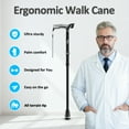 thumbnail image 3 of Healthbazaar Walking Cane with All-Terrain Shock-Absorbing Folding Adjustable Lightweight Heavy-Duty 350 lb Support,Black, 3 of 8
