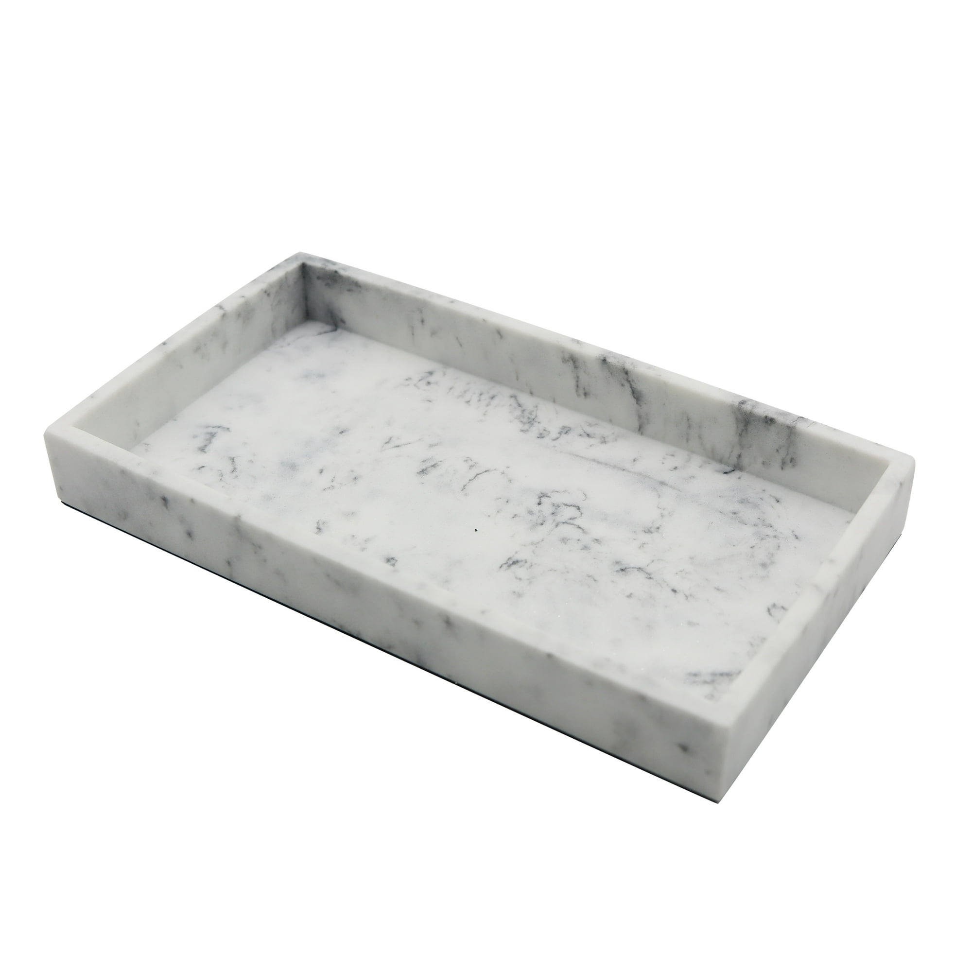 Better Homes & Gardens Faux Marble Vanity Tray  White