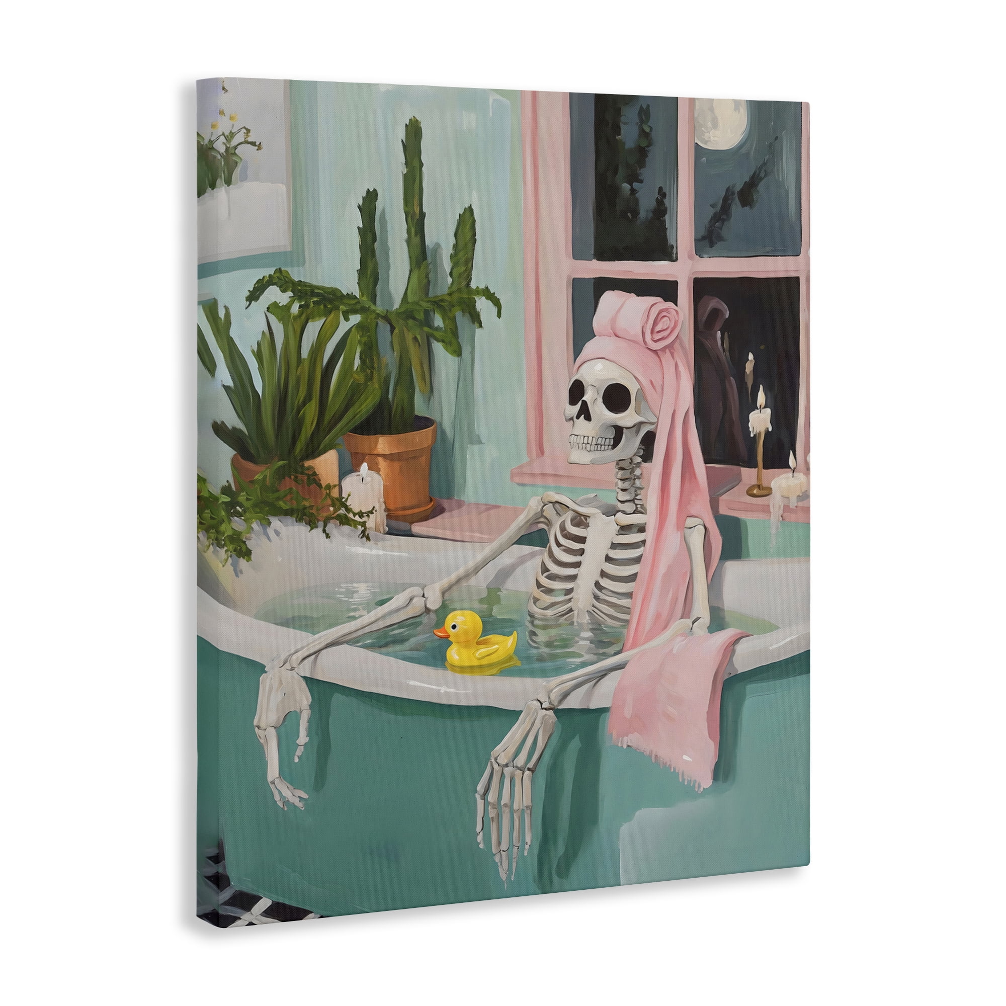 Stupell Industries Midnight Soak Skeleton Canvas Wall Art, design by The Prints Vibe