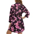 thumbnail image 2 of Xoenoiee Cherry Blossom Print Bathing Suit Cover Up Shirt for Women Button Down Beach Cover Ups Side Split Swimsuit Coverup Lapel Collar Blouse, 2XL, 2 of 7